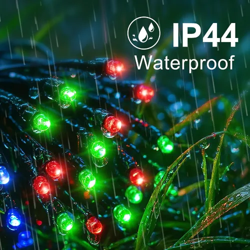 Miniatura 4 de Paquete de 2 tiras de luces de Navidad conectables, multicolor, 210 pies, 600 luces LED de Navidad para exteriores/interiores, luces de árbol