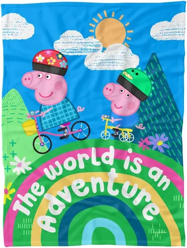 Miniatura 6 de LOGOVISION Peppa Pig - Manta de forro polar de 36 x 58 pulgadas de alto de Peppa and George
