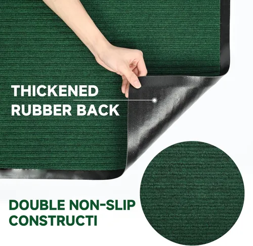 Miniatura 6 de Tapete de 3 x 10 pies para exteriores, alfombra de pasillo comercial, resistente, antideslizante, con parte trasera de goma, impermeable