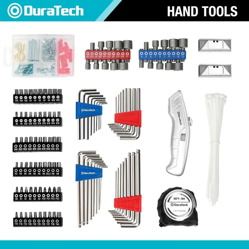 Miniatura 4 de DURATECH Juego de 269 herramientas manuales para reparación del hogar, kit de herramientas manuales mecánicas de uso diario con bolsa