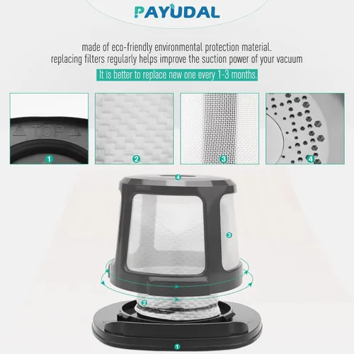 Miniatura 3 de Paquete de 2 filtros de repuesto reutilizables 3061 3079 2286 3190 3191 para aspiradora de palo inalámbrica Bissell Featherweight XRT para Bissell