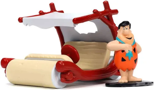 Flintstones 1:32 - Vehículo móvil de Flintstones con figura fundida a troquel de Fred Picapiedra, juguetes para niños y adultos