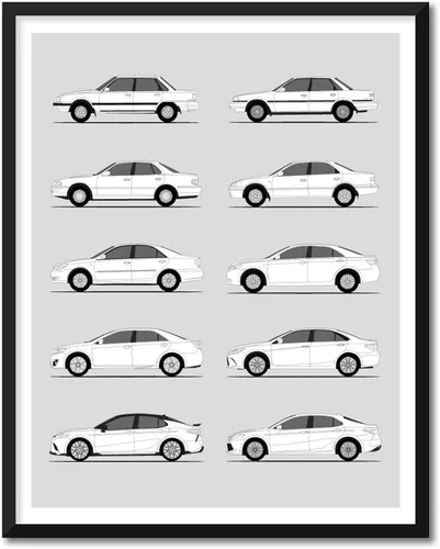Miniatura 17 de Idea Network Póster hecho a mano compatible con Toyota FJ Cruiser, arte de pared impreso hecho a mano, decoración de los BJ, FJ25, FJ40, FJ43, FJ45