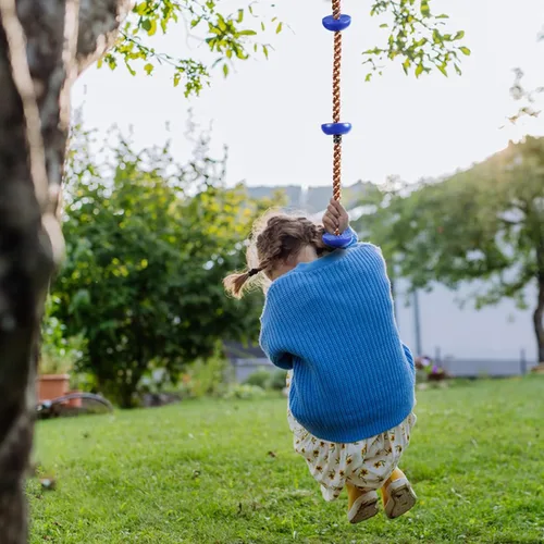 Miniatura 9 de REDCAMP Columpios de cuerda de escalada para árboles, asiento de columpio de disco de plástico resistente para niños y adultos con correa