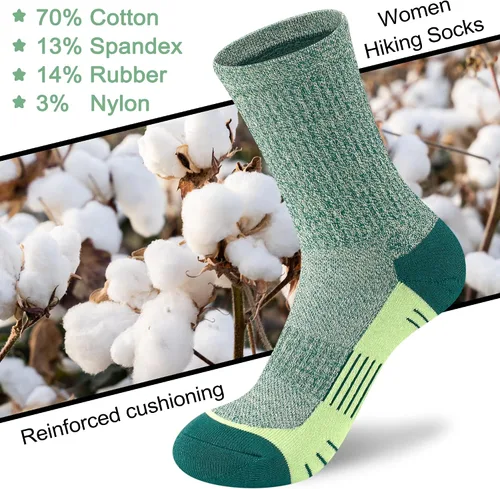 Miniatura 4 de cuangya Calcetines deportivos de compresión acolchados para mujer, 5 pares