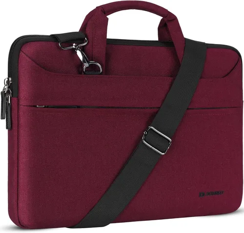 Miniatura 11 de DOMISO Bolsa mensajero de hombro tote para laptop de 14 pulgadas para mujeres y hombres, bolsa de computadora para viajes de negocios y trabajo