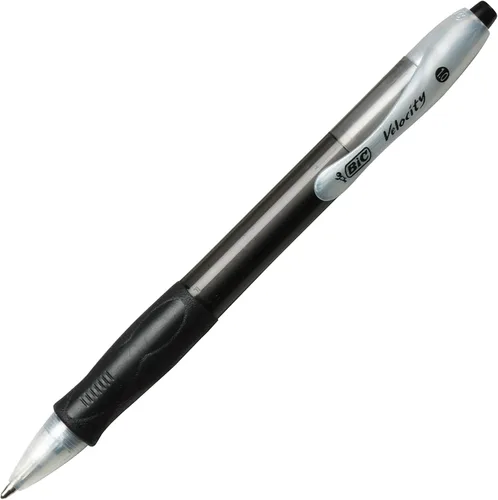 Miniatura 9 de BIC Velocity - Bolígrafos retráctiles, punta media (0.039 pulgadas), tinta azul, paquete de 12 unidades, con agarre cómodo