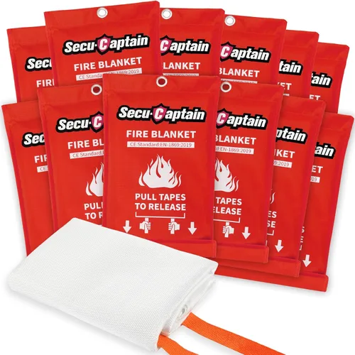 Miniatura 7 de SecuCaptain Manta de emergencia contra incendios para el hogar y la cocina, 40 x 40 pulgadas, manta de fibra de vidrio con supresión de llama