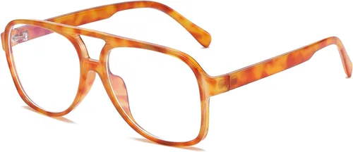 Miniatura 11 de Gafas de aviador retro con luz azul para mujeres y hombres de los años 70, gafas de piloto con marco de gran tamaño, antifatiga ocular