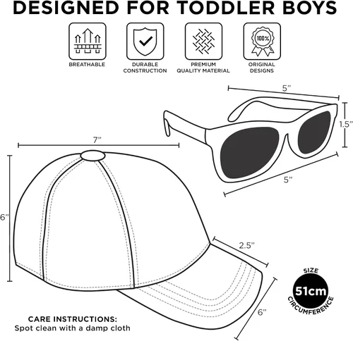 Miniatura 6 de ABG - Gorro para niños de 2 a 4 años, diseño de Paw Patrol, Thomas, Baby Shark, Mickey Mouse o Batman, gorra de béisbol y gafas de sol para niños