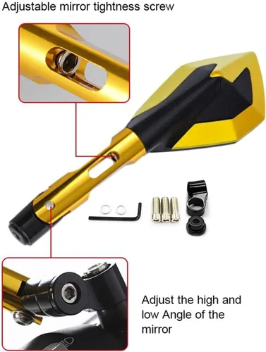 Miniatura 4 de Espejos laterales de motocicleta CNC laterales de 0.394 pulgadas universales para Benelli TRK 251/502/502X/302 TRK251 TRK502 TRK502X espejos Negro