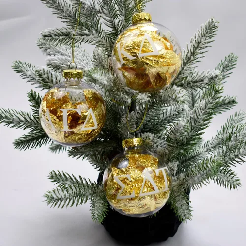 Miniatura 5 de Sorority Shop Pi Beta Phi Ornamento – Bola de Plástico Transparente 3.1 in
