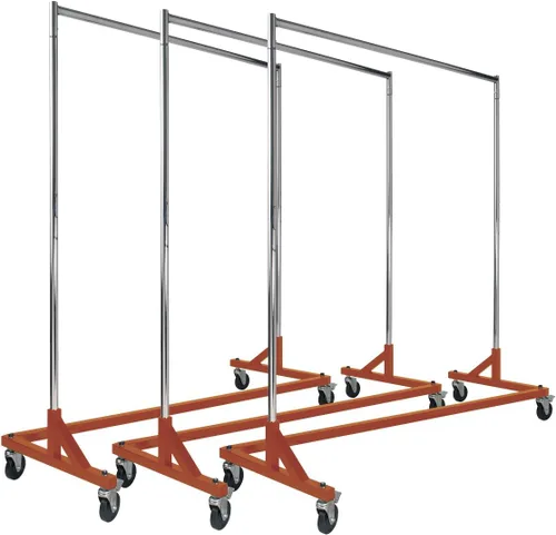 Econoco Rack de ropa comercial (Z Rack) - Tendedero portátil, perchero de ropa comercial, Rack de ropa comercial cromada de trabajo pesado - Orange
