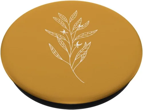 Miniatura 2 de Delicado Boho Botánico Hojas Mostaza Amarillo PopSockets Intercambiables PopGrip