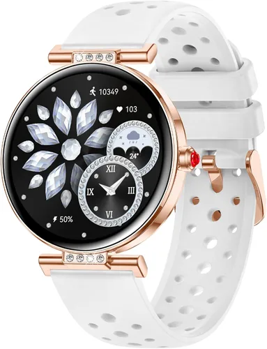 Miniatura 12 de Yihou Relojes inteligentes para mujer, rastreador de actividad física, reloj de fitness con monitor de frecuencia cardíaca, monitoreo del sueño, Rojo