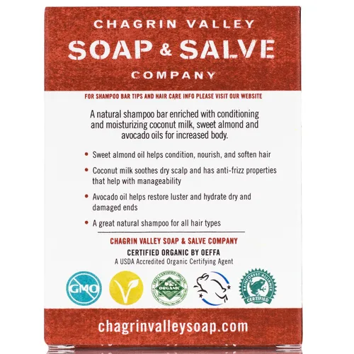 Miniatura 7 de Chagrin Valley Soap & Salve - Barra de champú, coco, sin perfume, orgánico, vegano, rizado y todo tipo de cabello, 5.6 oz (159 g), embalaje