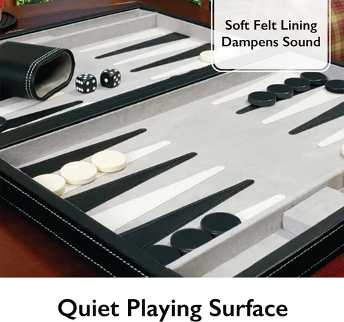 Miniatura 5 de Mainstreet Classics by GLD Products Juego de mesa Backgammon de 15 pulgadas, negro/blanco