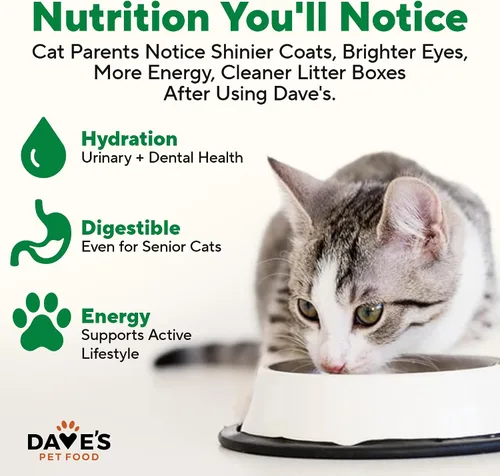 Miniatura 4 de Dave's Pet Food Alimento húmedo sin granos para gatos (95% paté de hígado de pollo y pollo), hecho en Canadá, alimento enlatado naturalmente