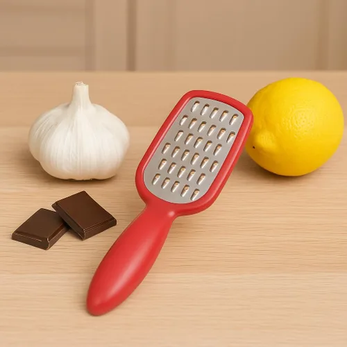 Miniatura 6 de Mini rallador de acero inoxidable para queso, ajo, nuez moscada, chocolate, 5 pulgadas, sin BPA Rojo