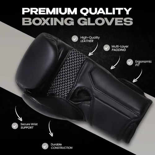 Miniatura 4 de Green Hill Boxing Gloves Set for Men & Women – Leather Training & Sparring Gloves for MMA, Muay Thai & Kickboxing