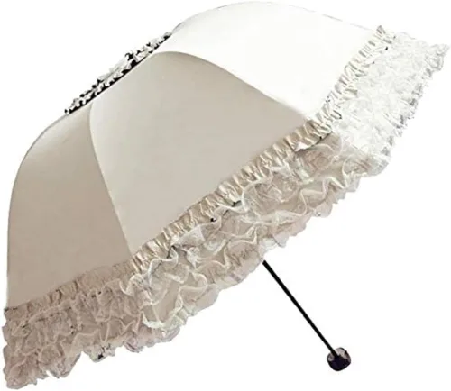 Miniatura 63 de Honeystore Paraguas plegable a prueba de rayos ultravioleta Princess Lace Parasol con cúpula anti-UV