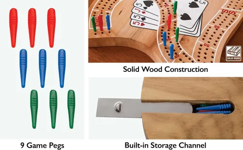 Miniatura 10 de Mainstreet Classics juego de Cribbage tradicional, de madera, 29 pulgadas (versión US)