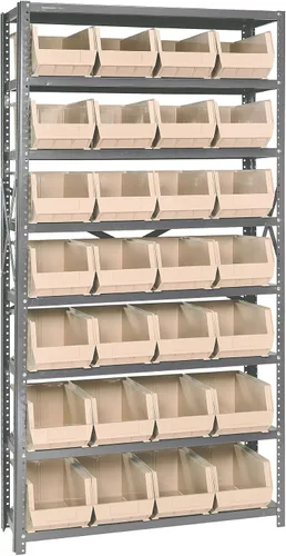 Miniatura 325 de Quantum QSBU-245BK Heavy Duty Shelving Unit with (7) Shelves and (24) QUS245 Black Bins for Garage Warehouse Storage Distribution 400 lb Load