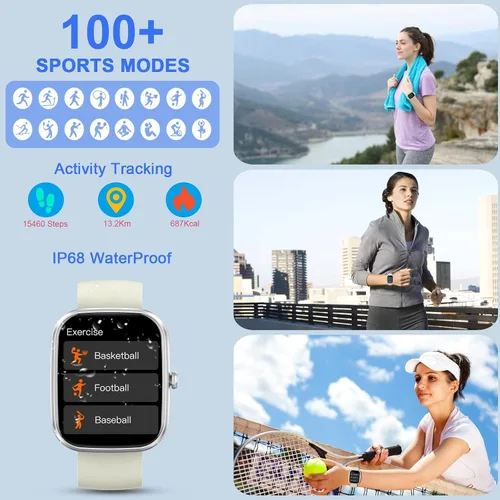 Miniatura 2 de Reloj inteligente para hombres y mujeres (respuesta/hacer llamadas), nuevo reloj inteligente HD de 1.91 pulgadas, reloj de fitness con más de 120