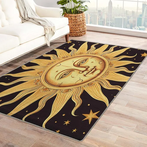 Celestial Rugs for Bedroom - Alfombra celestial y decoración del hogar, alfombra de 2 x 3 pies, alfombras para el sol para entrada, alfombra