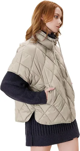 Miniatura 4 de Ogfao Chaleco acolchado de manga corta para mujer, chaleco ligero, chaqueta acolchada con bolsillos