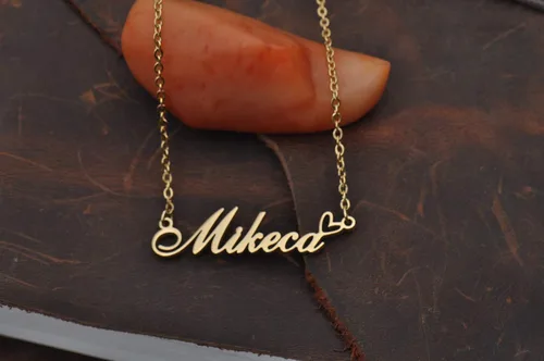 Miniatura 4 de Collar con nombre personalizado chapado en oro de 18 quilates, joyería personalizada para mujer