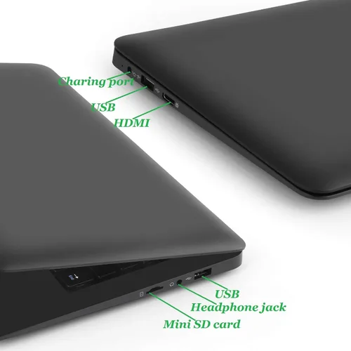 Miniatura 4 de Portátil de 10,1 pulgadas en línea Aprendizaje ordenador portátil Windows 10 OS Preinstalado Quad Core 32GB Netbook HDMI Webcam Oficina Netflix Negro