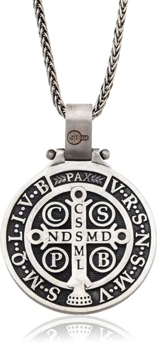 Miniatura 2 de bysilvergates Religious Collection - Men's 925 Sterling Silver Pendants St Christopher, St Michael, St Benedict - Timeless Faith-Inspired Necklaces