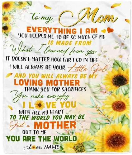 Miniatura 43 de Manta personalizada con texto en inglés «To My Mom from Daughter Wolf I Am Because You are Mom», para cumpleaños, día de la madre, Navidad, manta