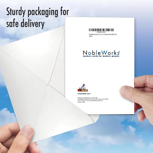 Miniatura 5 de NobleWorks Paquete de 3 divertidas tarjetas de felicitación de cumpleaños con sobres (1 diseño, 3 cada uno) comedero vacío para pájaros C2561BDG-C3x1