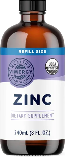 Miniatura 10 de VIMERGY Suplementos orgánicos de zinc USDA para mujeres y hombres (7.5 mg de zinc líquido por porción), apoyo inmunológico de absorción rápida