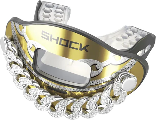 Miniatura 10 de Shock Doctor Protector de labios, protector bucal para adultos y jóvenes con correa, boquilla de fútbol transpirable de apertura ancha para jóvenes