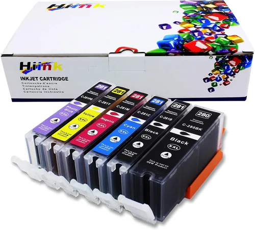 Repuesto de tinta compatible para 280 281 cartucho de tinta para impresora Canon PIXMA TS8120 PIXMA TS8220 PIXMA TS8320 PIXMA TS9120 (paquete de 6)
