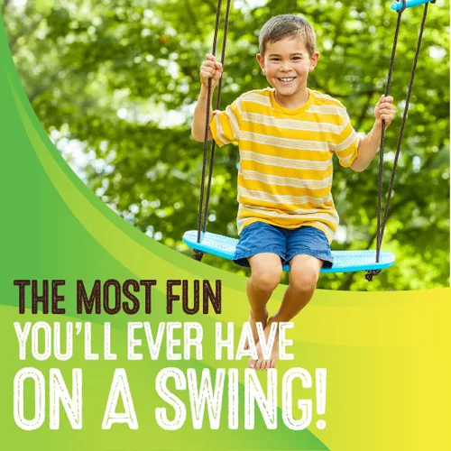 Miniatura 3 de Swurfer Kick Stand Up Surfing Tree Swing Outdoor Swings for Kids Up to 200 Lbs - Hang from Up to 10 Feet High - Includes 24" SwingBoard, UV Azul
