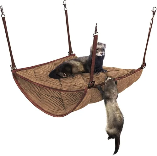 Miniatura 14 de Hamaca de hurón para jaula – Clips de felpa doble para colgar literas – perfecta para 2 o más mascotas pequeñas