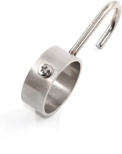 Miniatura 6 de Ganchos de acero inoxidable para colgar ollas y sartenes, toallas, guantes de horno, se adaptan a varillas de 0.984 in de diámetro, paquete de 6