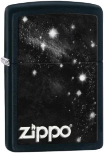 Miniatura 29 de Encendedor de bolsillo Zippo negro mate con diseño de logo de Zippo Logotipo de oro mate negro