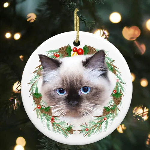Miniatura 10 de Colgante de perro esquimal americano de 3 pulgadas para decoración de árbol de Navidad, bonito adorno de día festivo para cachorros, regalos