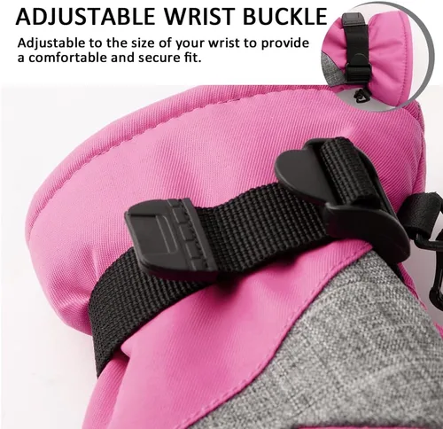 Miniatura 4 de Walsking Guantes de invierno para niños, resistentes al agua, para esquí, clima frío, aislados, para snowboard, para niños, niñas y jóvenes