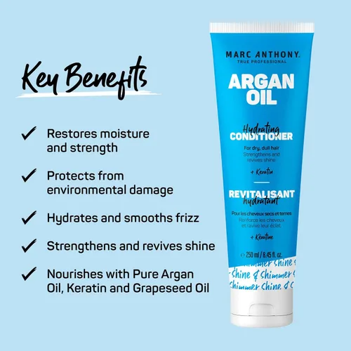 Miniatura 2 de Marc Anthony Acondicionador de aceite de argán con queratina - Hidratante y nutritivo para cabello seco y opaco - Repara, fortalece y revive