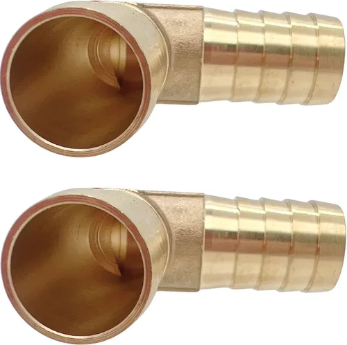 Miniatura 5 de 2 piezas de acoplador de manguera de latón con púas 1/2" x 1/2" de 90 grados con conector de codo angular derecho por CX WONDERLAND