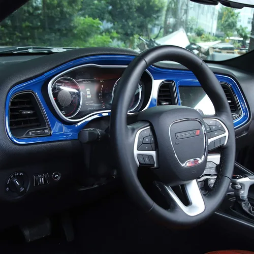 Miniatura 3 de Voodonala para Consolas Centrales Challenger, Cubierta Protectora del Tablero de Instrumentos para 2015-2024+ Dodge Challenger, Accesorios Azul