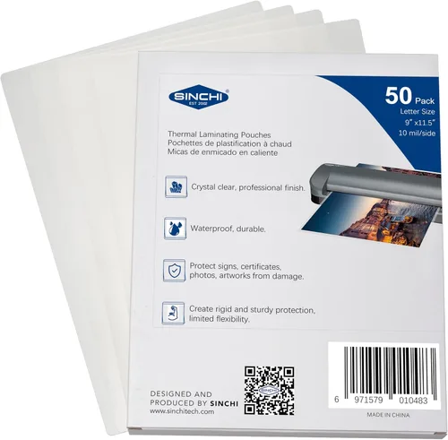 Miniatura 7 de SINCHI Bolsas de laminación térmica, 3 mil, transparentes, paquete de 200, hojas de laminado tamaño carta de 9 x 11.5 pulgadas
