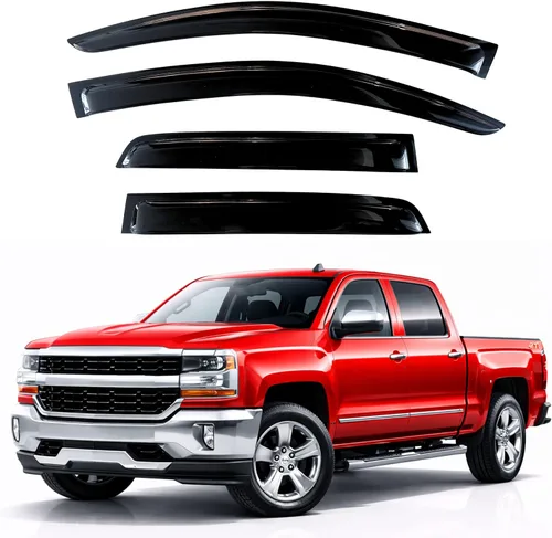 Miniatura 343 de KPY Visor de ventana compatible con Hyundai Tucson 2021-2025, 4 piezas de deflector de ventilación para ventana lateral, estilo Mugen, protector