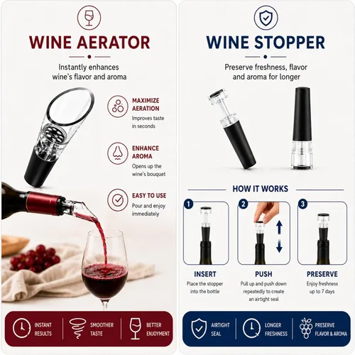 Miniatura 4 de Abrebotellas de vino eléctrico, abridor automático de vino, sacacorchos eléctrico recargable con aireador de vino, cortador de papel de aluminio
